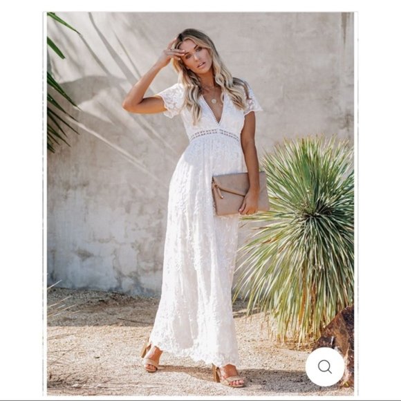 Vici EverThine EverMine White Maxi Lace Dress NWT - Picture 1 of 4